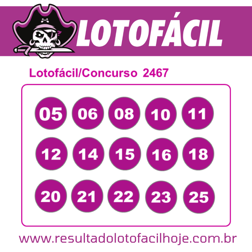 resultado lotofacil Concurso 2467 (10/03/22)